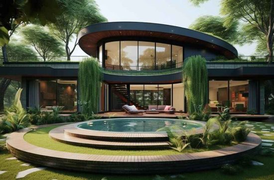 villa with pool
