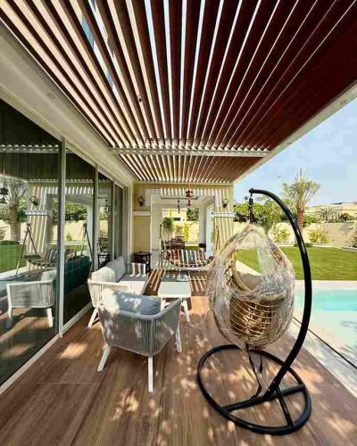 Warm wood textured porcelain flooring