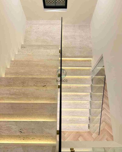 Where natural travertine meets modern luxury.